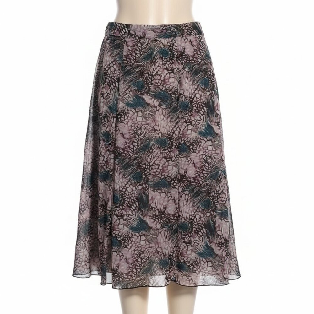 Christopher & Banks Multicolor Floral A-Line Skirt